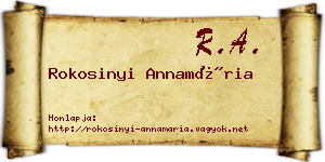 Rokosinyi Annamária névjegykártya