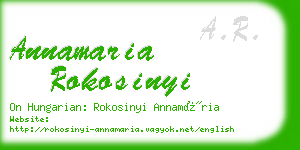 annamaria rokosinyi business card